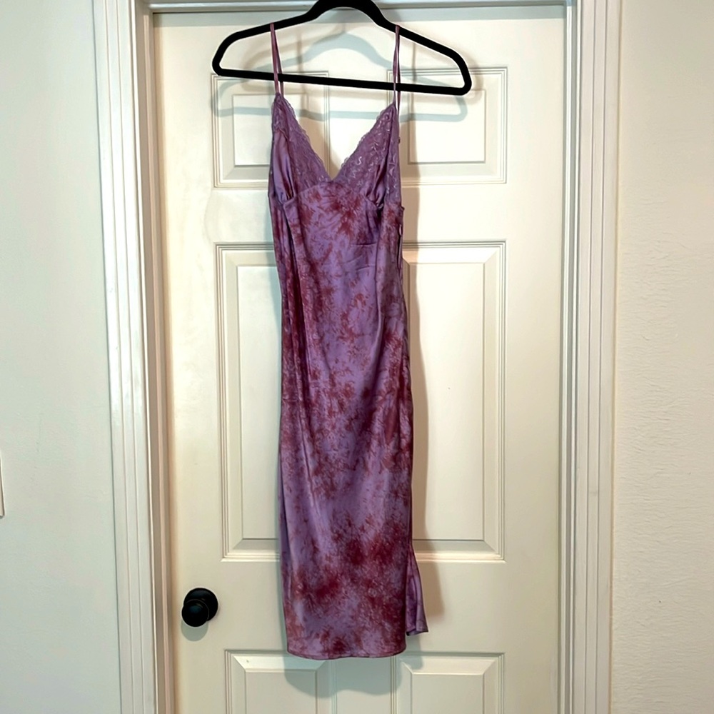 Silk tie dye slip dress
